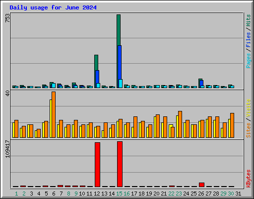 Daily usage for June 2024