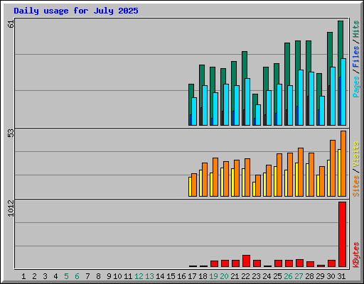 Daily usage for July 2025