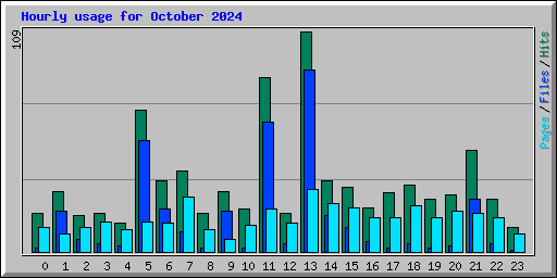 Hourly usage for October 2024