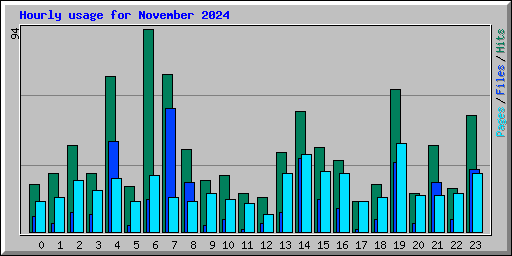 Hourly usage for November 2024