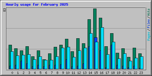 Hourly usage for February 2025