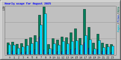Hourly usage for August 2025