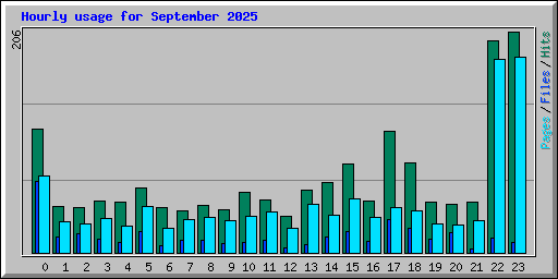 Hourly usage for September 2025