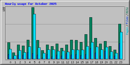 Hourly usage for October 2025