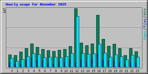 Hourly usage for November 2025